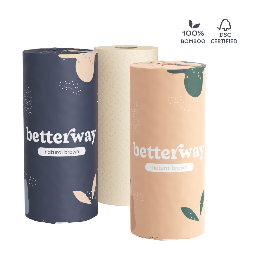 Unbleached Bamboo Paper Towels (8 rolls/box)