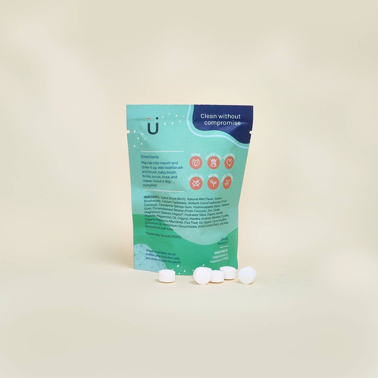 Fluoride-Free Toothpaste Tablets | Peppermint | Refill